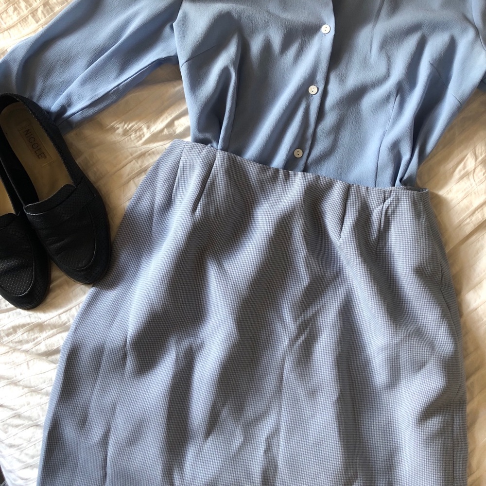 Vintage Blue and Pink Pencil Skirt 💅🏼